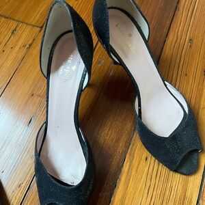 Kate Spade Black Peep-Toe Heels